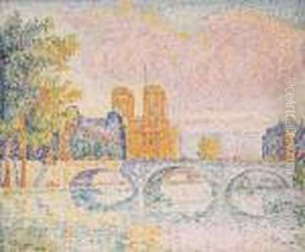 La Cite. Paris Oil Painting by Paul Signac