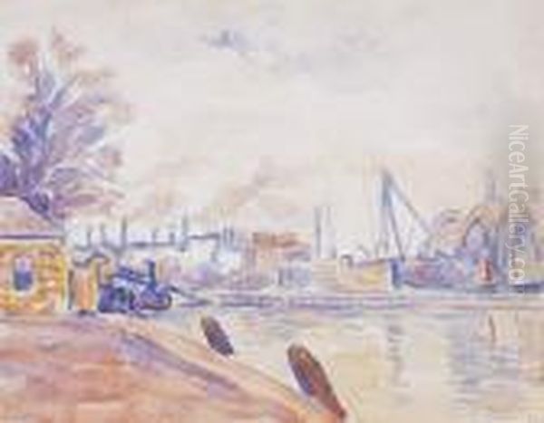 Flessingue, Le Port Oil Painting by Paul Signac