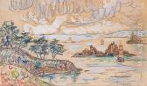 La Baie De Trieux Oil Painting by Paul Signac