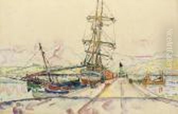 Port D'ajaccio Oil Painting by Paul Signac