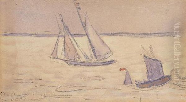 Voiliers Oil Painting by Paul Signac