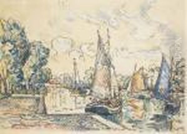 Vannes Oil Painting by Paul Signac