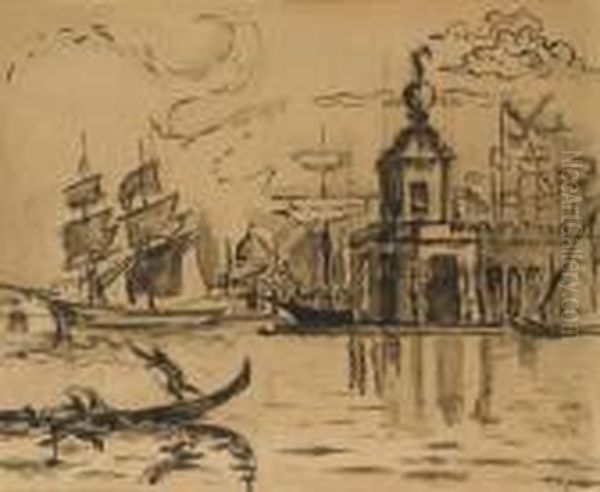 Venise, La Douane De Mer Oil Painting by Paul Signac