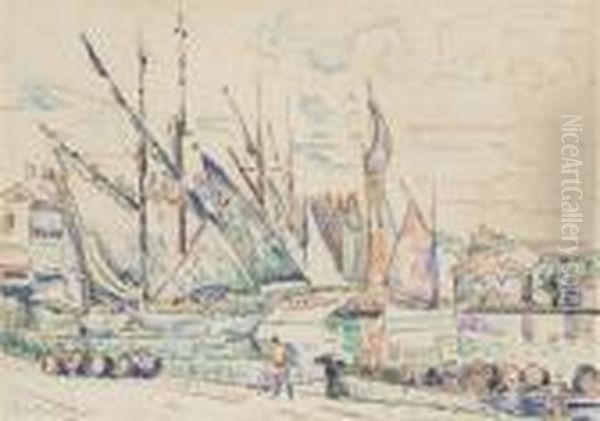 Le Port De St. Tropez Oil Painting by Paul Signac