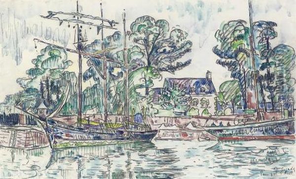 Le Fanny Crossfield A Paimpol Oil Painting by Paul Signac