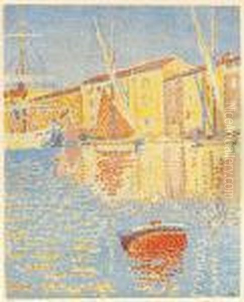 La Bouae, Saint Tropez; Le Port Oil Painting by Paul Signac