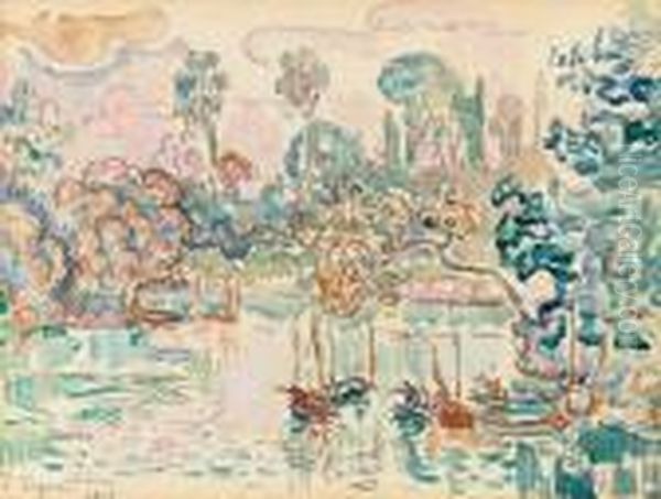 La Marne A Charenton Oil Painting by Paul Signac