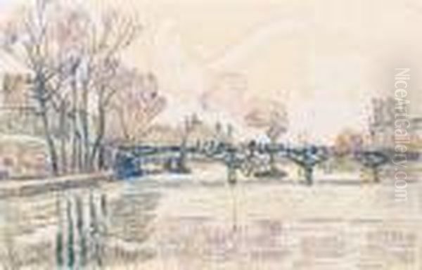 Le Pont Des Arts, Paris Oil Painting by Paul Signac