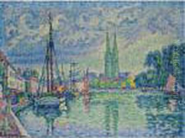 L'odet A Quimper Oil Painting by Paul Signac