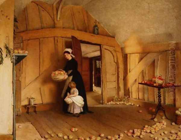 The Apple Room Oil Painting by Frederick Smallfield, A.R.W.S.