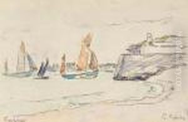 Return Of The Fishing Fleet Oil Painting by Paul Signac