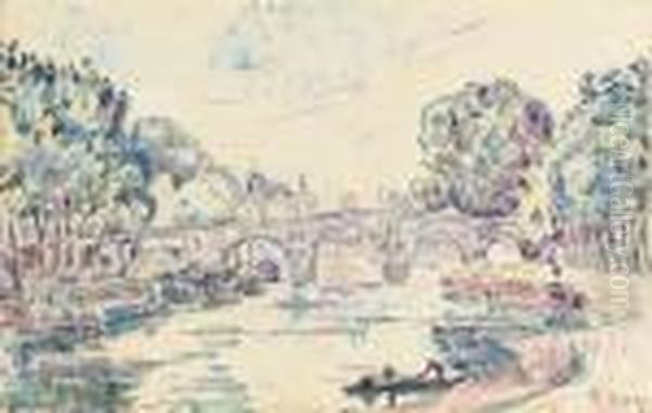 Vue De Paris Oil Painting by Paul Signac