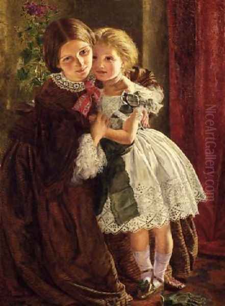 The Lost Glove Oil Painting by Frederick Smallfield, A.R.W.S.