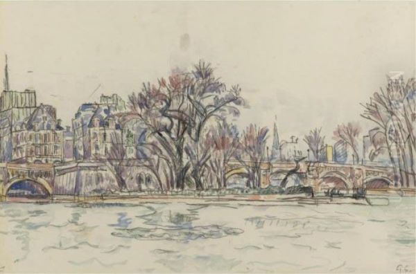 Le Vert-galant A Paris Oil Painting by Paul Signac