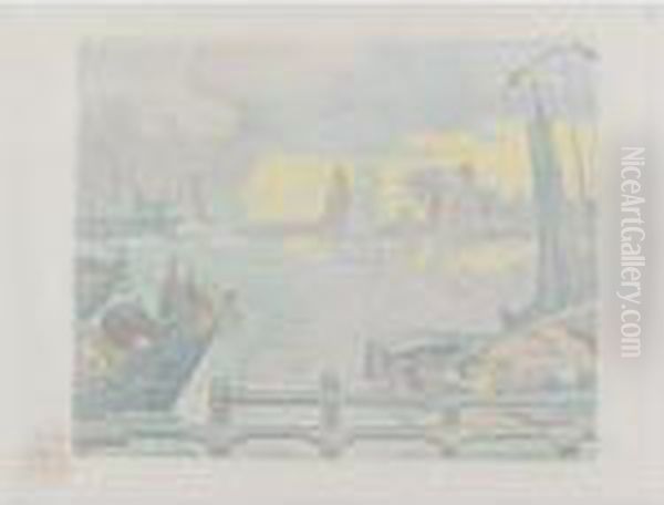 Les Bateaux A Flessingue (kornfeld/wick 12) Oil Painting by Paul Signac