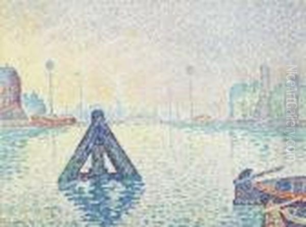 Image Trimmed 30.5x41 Cm, Fixed 
On Thick Wove Paper 50x65cm. Stamp With Sail Boat And Signature Lower 
Left: P. Signac. Numbered Lower Right With Publisher Stamp: Gp. Framed Oil Painting by Paul Signac