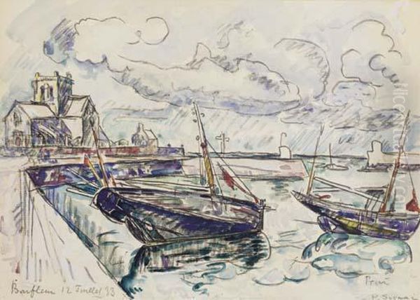 Barfleur Oil Painting by Paul Signac