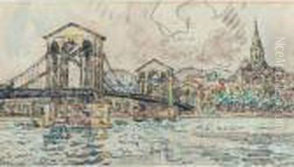 Le Pont De Bourg-saint Andeol Oil Painting by Paul Signac