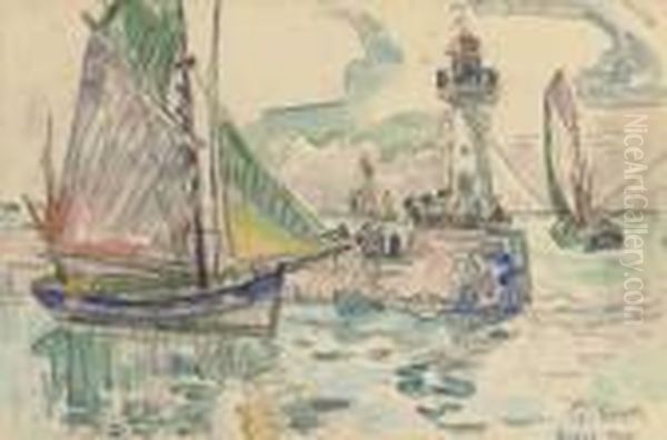 Groix Oil Painting by Paul Signac