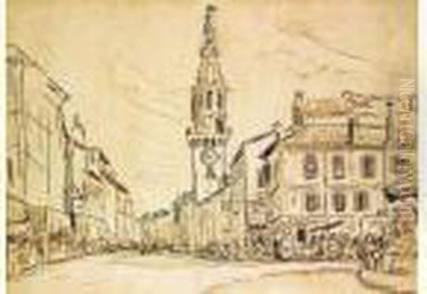 Place Animee Oil Painting by Paul Signac