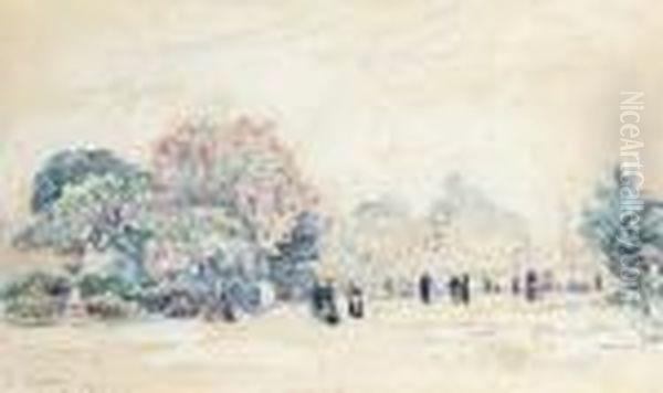 Le Jardin Des Tuilleries, Paris Oil Painting by Paul Signac