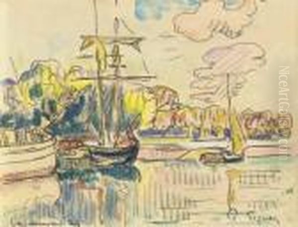 Landerneau Oil Painting by Paul Signac