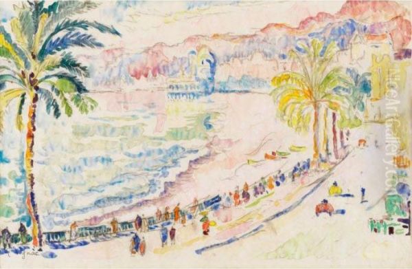 Nice, La Promenade Des Anglais Oil Painting by Paul Signac