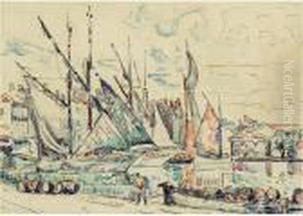 Le Port De St. Tropez Oil Painting by Paul Signac