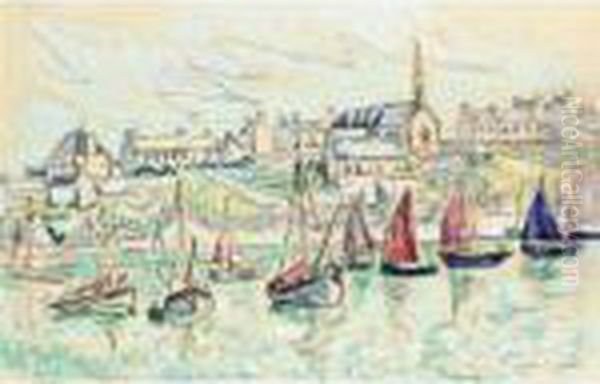 Audierne Oil Painting by Paul Signac