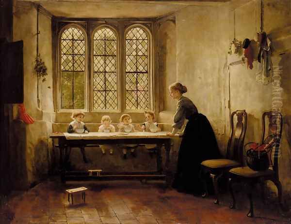 Porridge Time Oil Painting by George Adolphus Storey