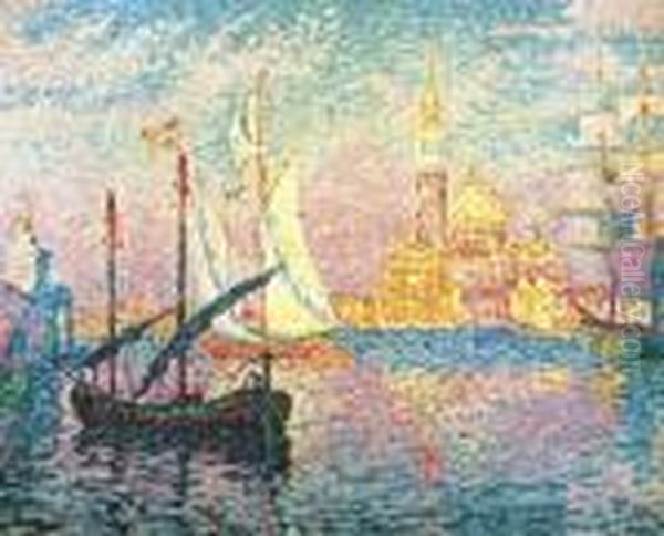 Mouillage De La Giudecca, Venise Oil Painting by Paul Signac