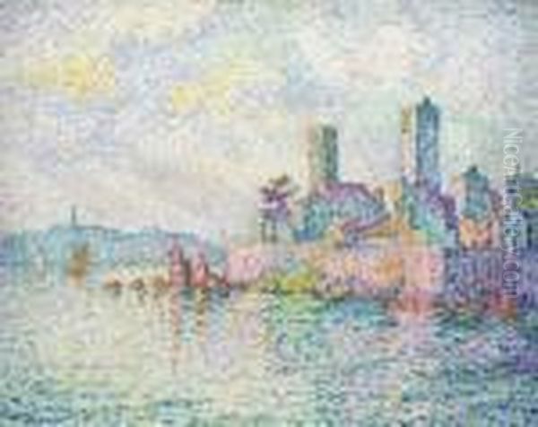 Antibes. Les Tours Oil Painting by Paul Signac