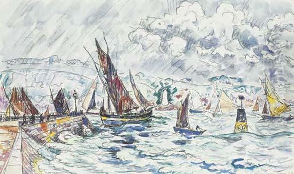 Retour De Peche A Concarneau Oil Painting by Paul Signac