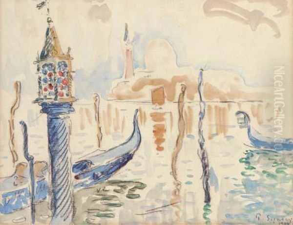 Vue De Venise Oil Painting by Paul Signac