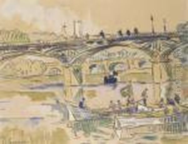 Pont Des Arts Oil Painting by Paul Signac