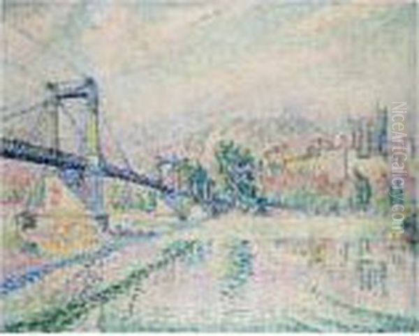 Le Pont De Viviers Oil Painting by Paul Signac