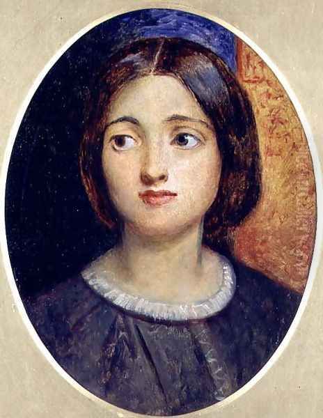 Head of a Girl, 1857 Oil Painting by George Adolphus Storey