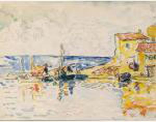 Le Port De St. Tropez Oil Painting by Paul Signac