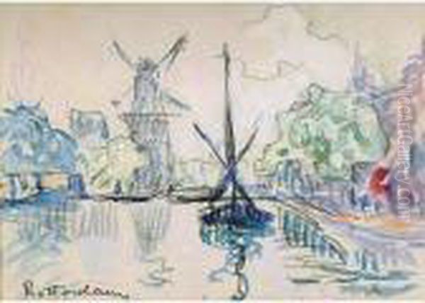 View At Rotterdam Oil Painting by Paul Signac