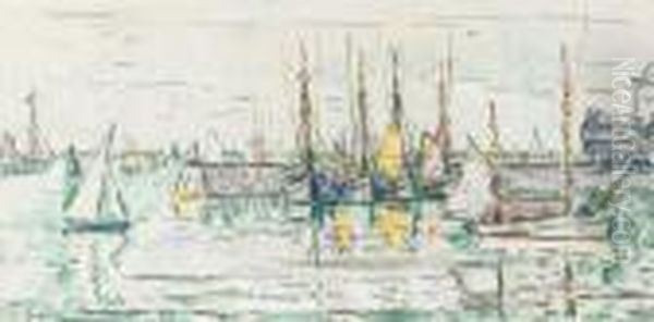 Concarneau Oil Painting by Paul Signac