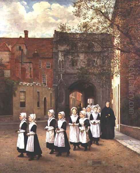 The Blue Girls of Canterbury, 1874 Oil Painting by George Adolphus Storey