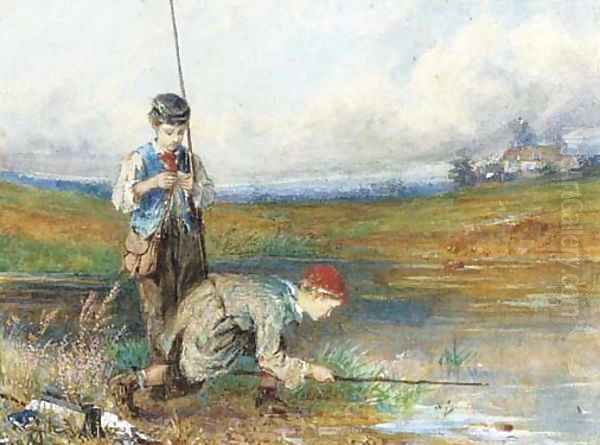 The young fisherboys Oil Painting by George Adolphus Storey