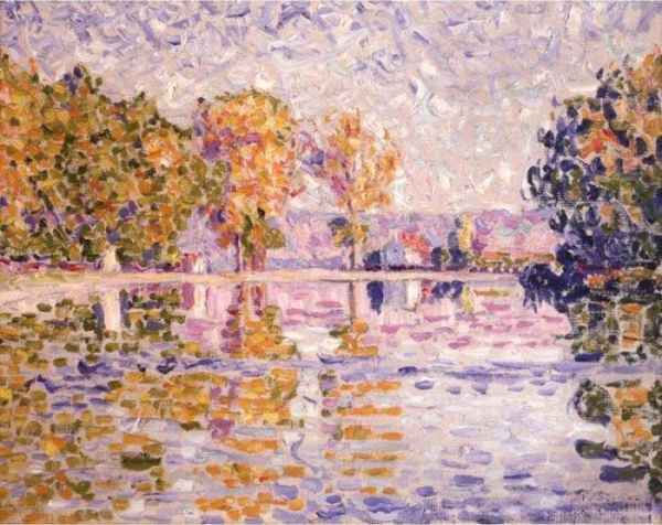 Samois, Etude No. 10 Oil Painting by Paul Signac