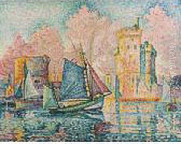 Le Thonier Entrant A La Rochelle (couchant) Oil Painting by Paul Signac