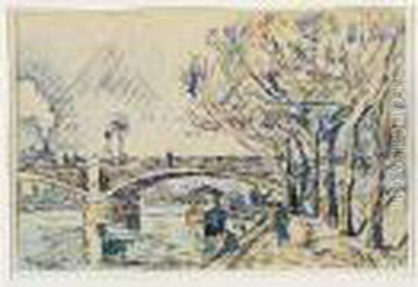 Le Pont National Oil Painting by Paul Signac