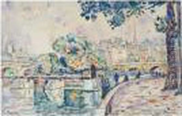 Paris, La Seine, Le Pont-neuf Et La Pointe Du Vert-galant Oil Painting by Paul Signac