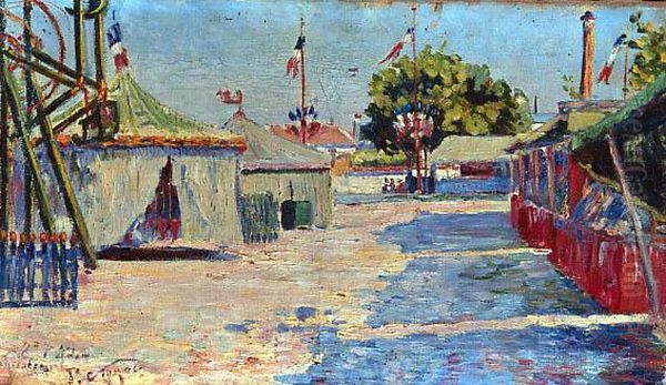 Stands De Foire A Asnieres Oil Painting by Paul Signac