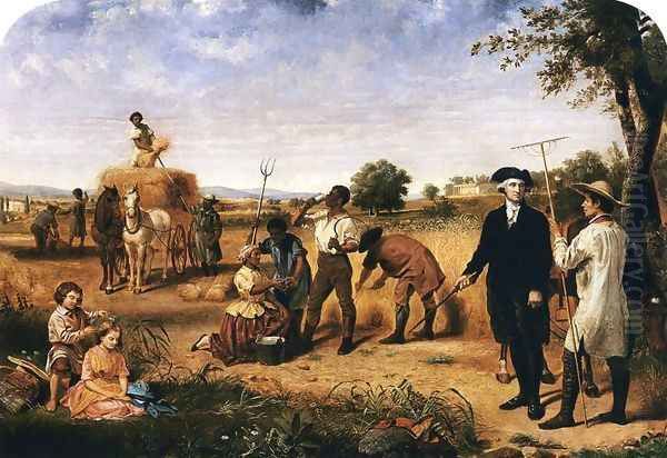 Washington as a Farmer at Mount Vernon Oil Painting by Junius Brutus Stearns