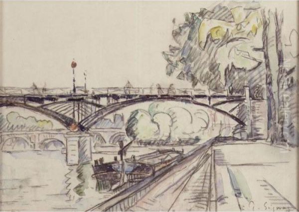 Le Pont Des Arts Oil Painting by Paul Signac