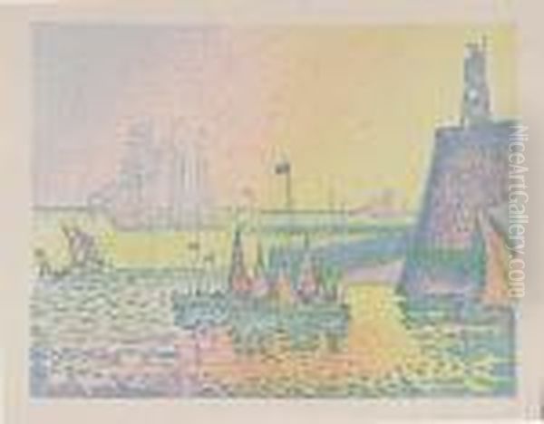 Le Soir<</b> Oil Painting by Paul Signac